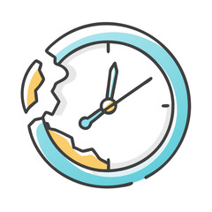 broken clock icon, broken clock vector illustration-simple illustration of broken clock, perfect for broken clock logos and icons