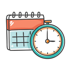Obraz premium clock with calendar icon, clock with calendar vector illustration-simple illustration of clock with calendar, perfect for clock with calendar logos and icons