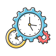 clock with gears icon, clock with gears vector illustration-simple illustration of clock with gears, perfect for clock with gears logos and icons