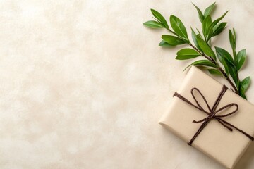 A simple but elegant composition of a single twig placed on white parchment paper