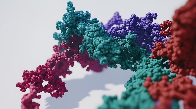 protein aggregation, visualizing aggregates of proteins, colorful and engaging, clean design, no text, white