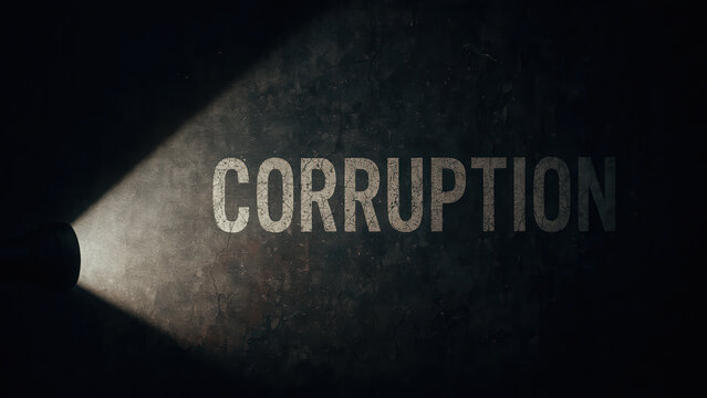 light shines on word corruption urging us to stop spread of dishonesty and deceit in society