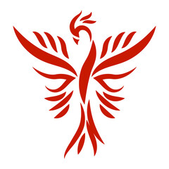 Modern Phoenix Bird Silhouette