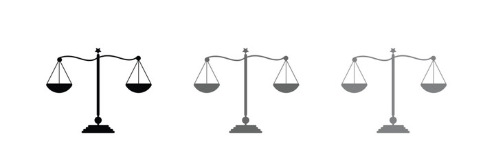 Scales icon set . Law scale icon. Justice sign .Vector Illustration .EPS 10 .