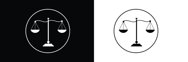 Scales icon set . Law scale icon. Justice sign .Vector Illustration .EPS 10 .