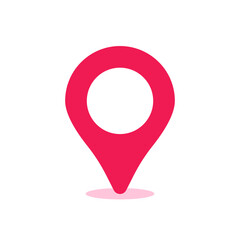 pink pin point icon or checkpoint pictogram