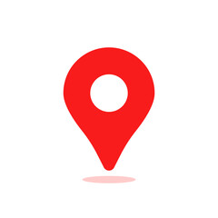 check of travel route like red pin point icon