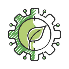 green technology icon, green technology vector illustration-simple illustration of green technology, perfect for green technology logos and icons