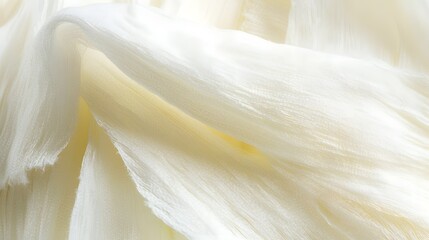 Soft White Textile with Flowing Drapery in Natural Light for Elegant Backgrounds and Design