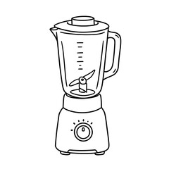 Line Art Illustration of a Domestic Blender