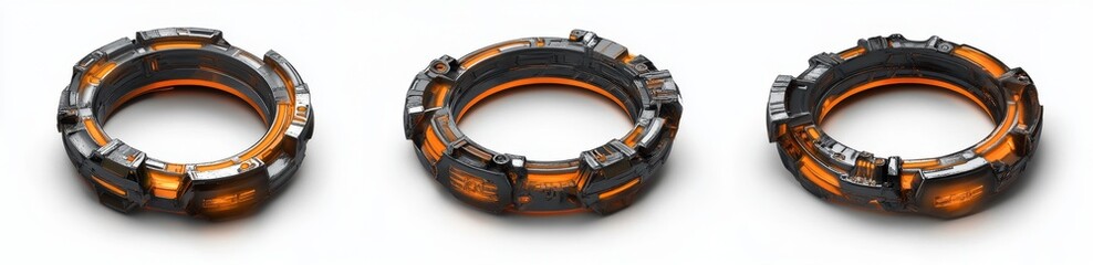 Naklejka premium Sci-Fi Rings