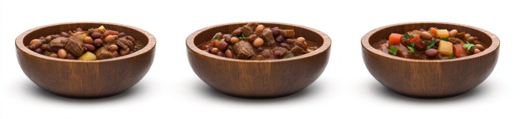 Obraz premium Hearty Stew in Wooden Bowls (1)