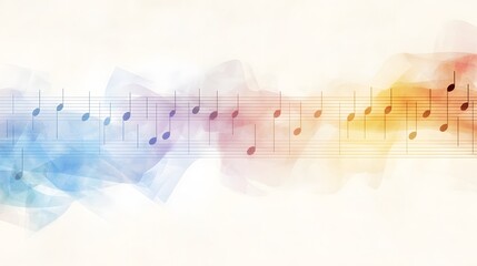 Fototapeta premium Colorful Music Notes on Bright Background for Creative Projects and Artwork