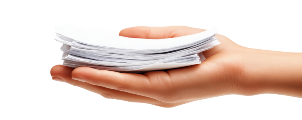 Organized stack of paperwork and documents on a desk in a professional office workspace showcasing efficient document management and administrative organization