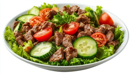 Beef salad with fresh vegetables