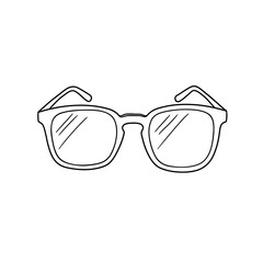 Fototapeta premium Stylish Square Eyeglasses: A Simple Line Drawing
