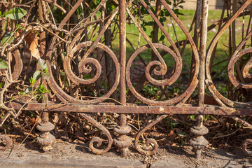 Alter verzierter Gartenzaun aus Gußeisen,Bremen, Deutschland