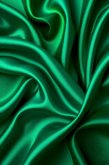 Obraz premium Radiant silk glows in jade and teal, echoing woodland spirits and enchanted nature rhythms. 
