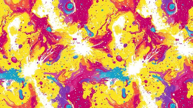 Abstract Colorful Paint Splatter Loop Animation Background