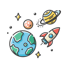 space exploration icon, space exploration vector illustration-simple illustration of space exploration, perfect for space exploration logos and icons