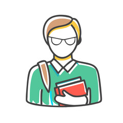 student icon, student vector illustration-simple illustration of student, perfect for student logos and icons