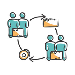 supply chain icon, supply chain vector illustration-simple illustration of supply chain, perfect for supply chain logos and icons