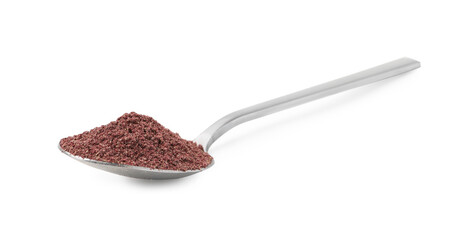 Superfood. Black currant powder isolated on white