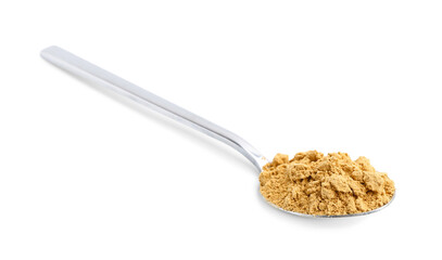 Superfood supplement. Turmeric powder isolated on white