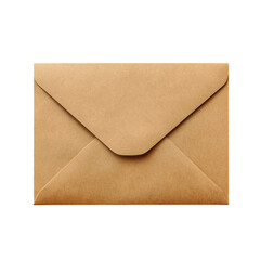 Kraft paper envelope mockup isolated on transparent background