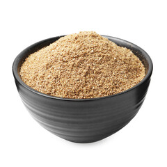 Superfood. Coriander powder in bowl isolated on white