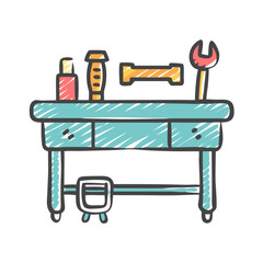 workbench icon, workbench vector illustration-simple illustration of workbench, perfect for workbench logos and icons