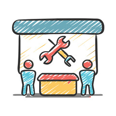 workshop icon, workshop vector illustration-simple illustration of workshop, perfect for workshop logos and icons