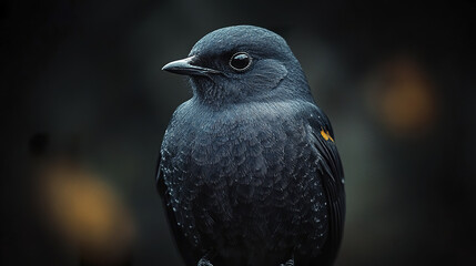 Obraz premium solitary bird rests in quiet darkness, symbolizing peace