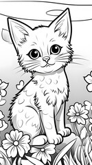 Obraz premium black cat with white background