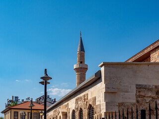 Mosque. A quiet street of the old town in Antalya, Turkey.