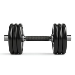 Naklejka premium Black iron dumbbell, fitness equipment material display