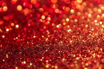 close up of a red surface with gold glitter