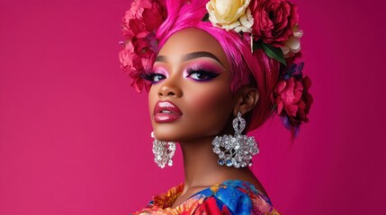 Floral portrait of a model