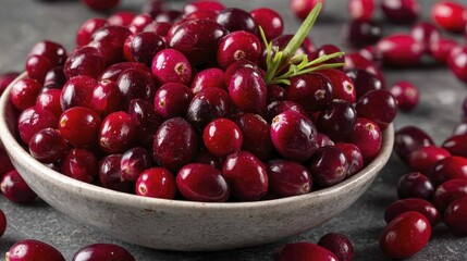 A bowl overflowing with bright red cherries, sunlight illuminating their surface - overflowing fruit garden