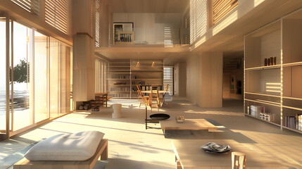 Artificial Intelligence-designed wooden house	