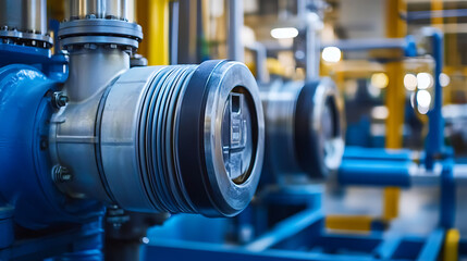Fototapeta premium Technician repairing a malfunctioning pump in a lithium processing plant. Featuring pump repair