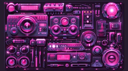 Advanced futuristic hud interface design featuring interactive elements and sleek aesthetics