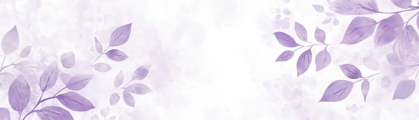 A vibrant purple background adorned with delicate green leaves and intricate branches, creating a harmonious blend of nature and color that evokes a sense of tranquility and beauty.
