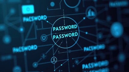 Fototapeta premium Celebrating world password day cybersecurity awareness digital space infographic tech environment informative view