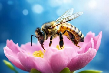 A swarm of honeybees working inside a hive, their golden bodies covered in pollen (Insect)