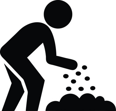 black figure planting seeds clip art preview