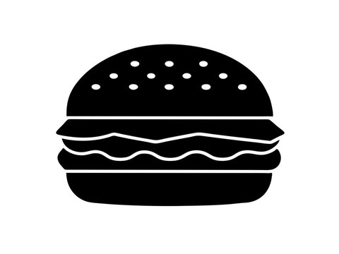 recommend clip art: Burger and drink icon, hamburger  silhouette vector illustration