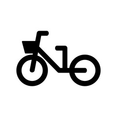 Urban bike or cargo bike with basket, simple flat style, illustration, logo sign symbol pictogram template, for ui or ux isolated on white for mobile app, editable