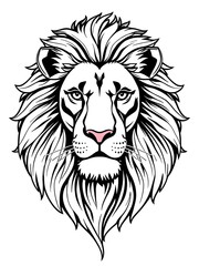 Obraz premium Lion head vector illustration details and bold lines