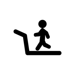 icon of a person exercising on a treadmill, simple flat style, illustration, logo sign symbol pictogram template, for ui or ux isolated on white for mobile app, editable